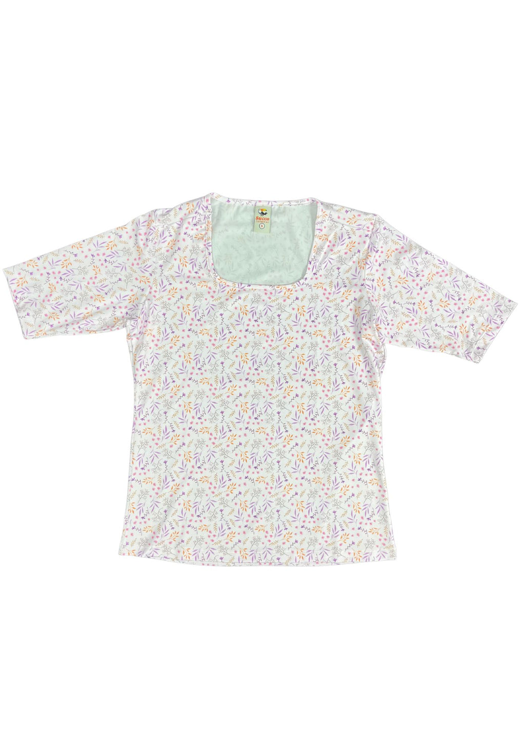23395A blusa silueta ajustada, estampado floral.