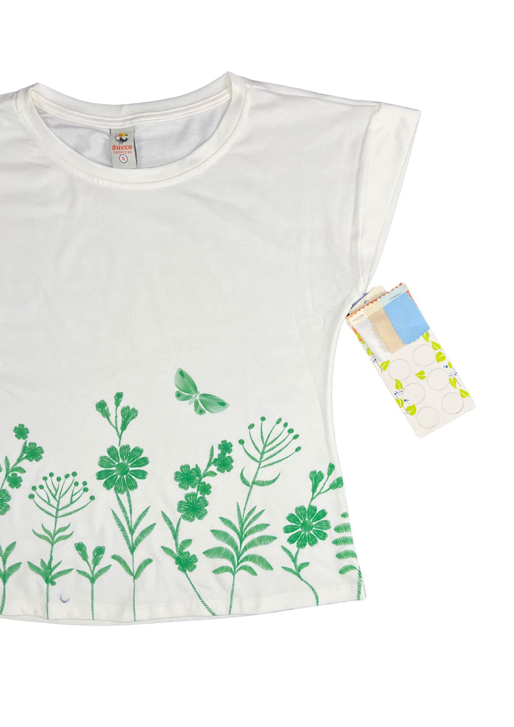 23281B camiseta silueta ajustada, estampado floral.