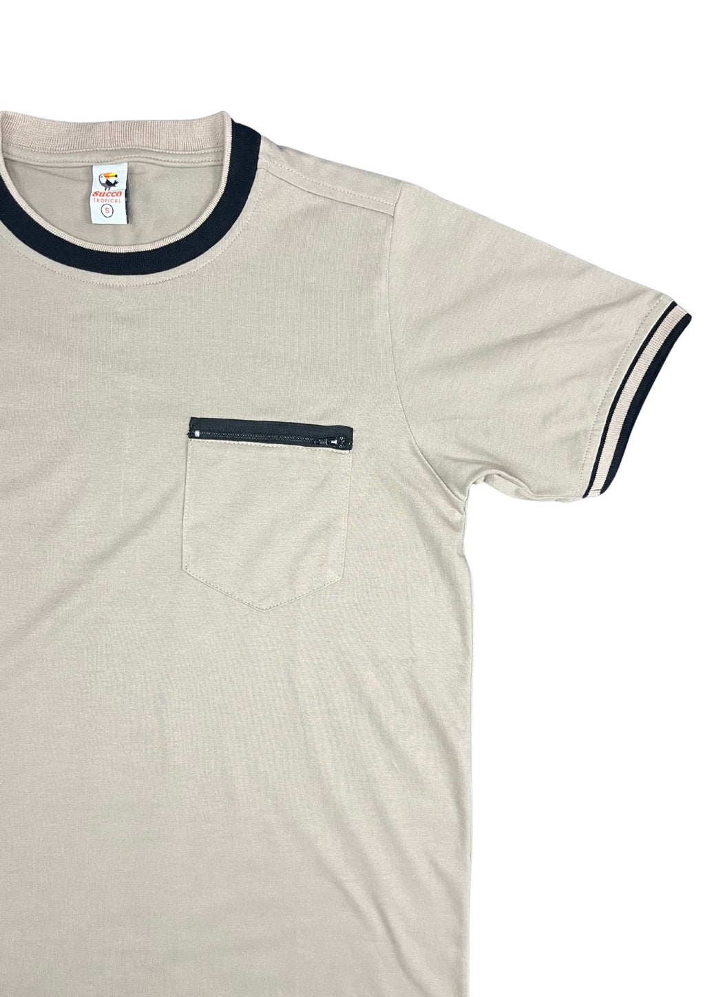 21157A camiseta hombre, bolsillo con cierre.