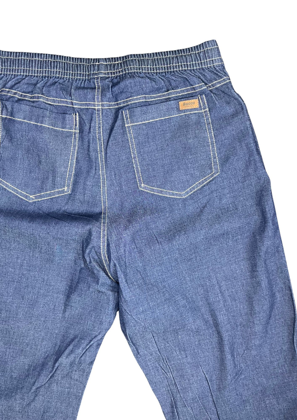 43810C jean índigo silueta amplia, corte recto.