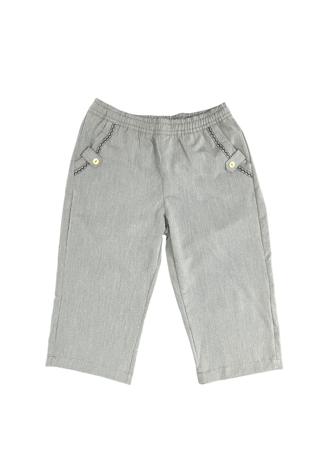 33282B capri silueta ajustada, detalle bordado.