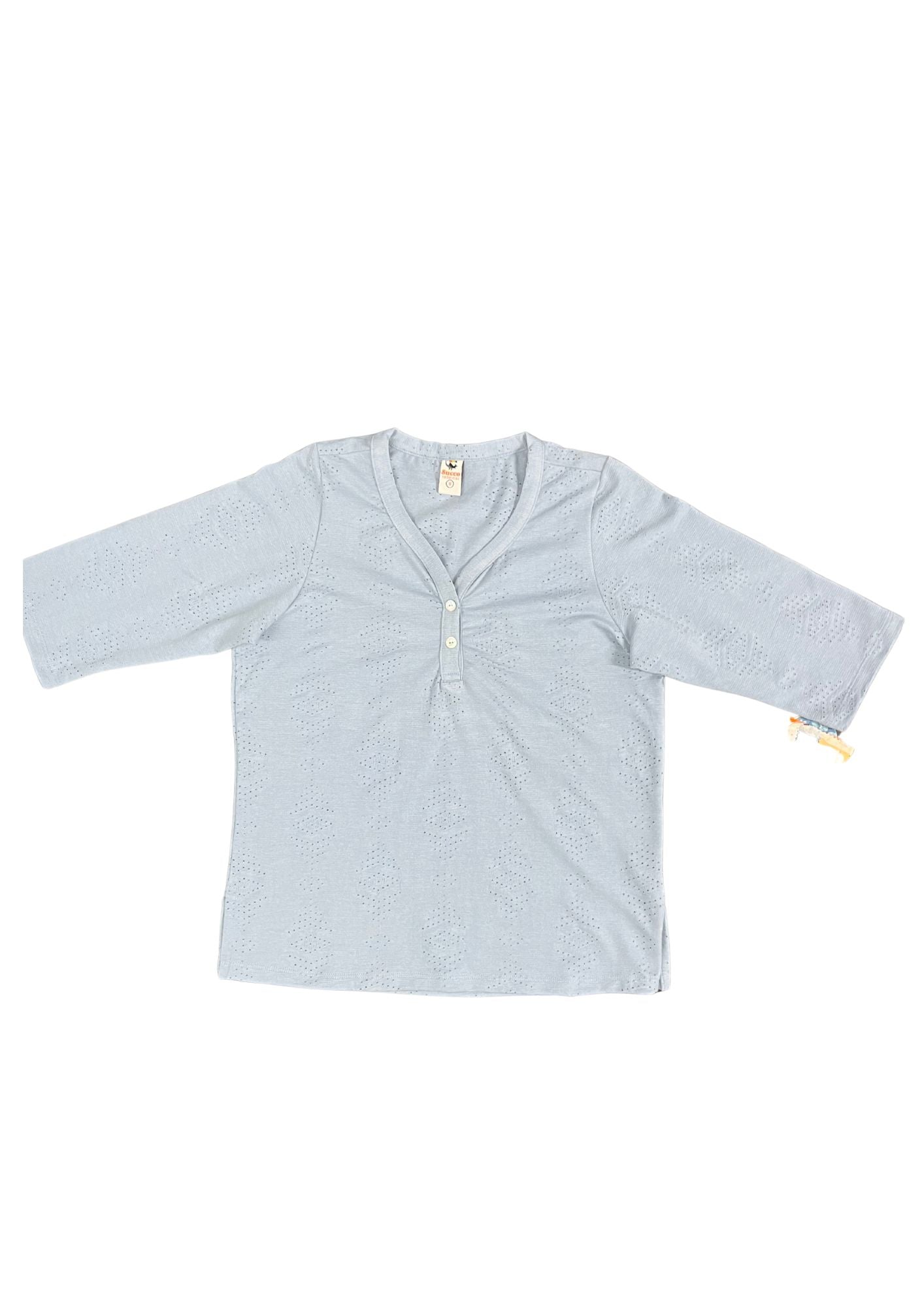 23790B blusón silueta amplia, tela texturizada.