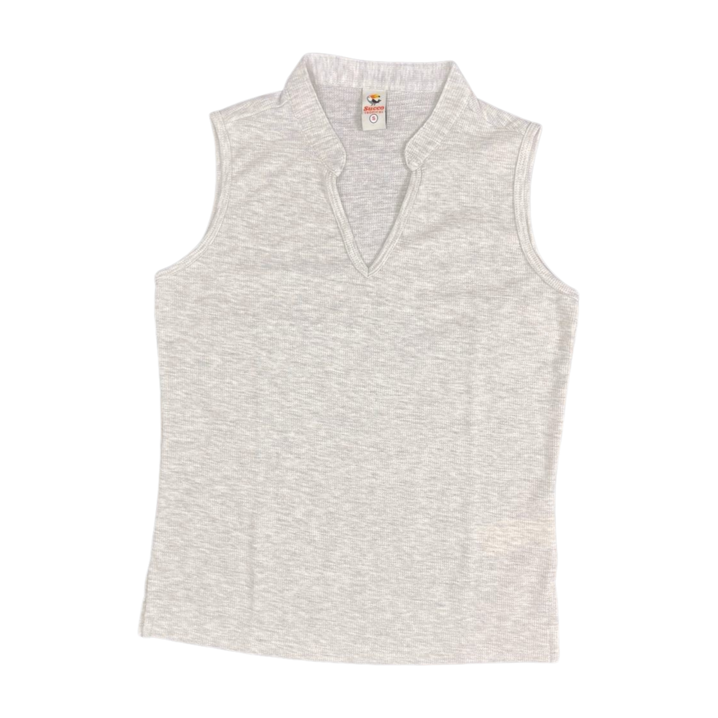 23608M blusa silueta amplia, cuello nerú, escote V.