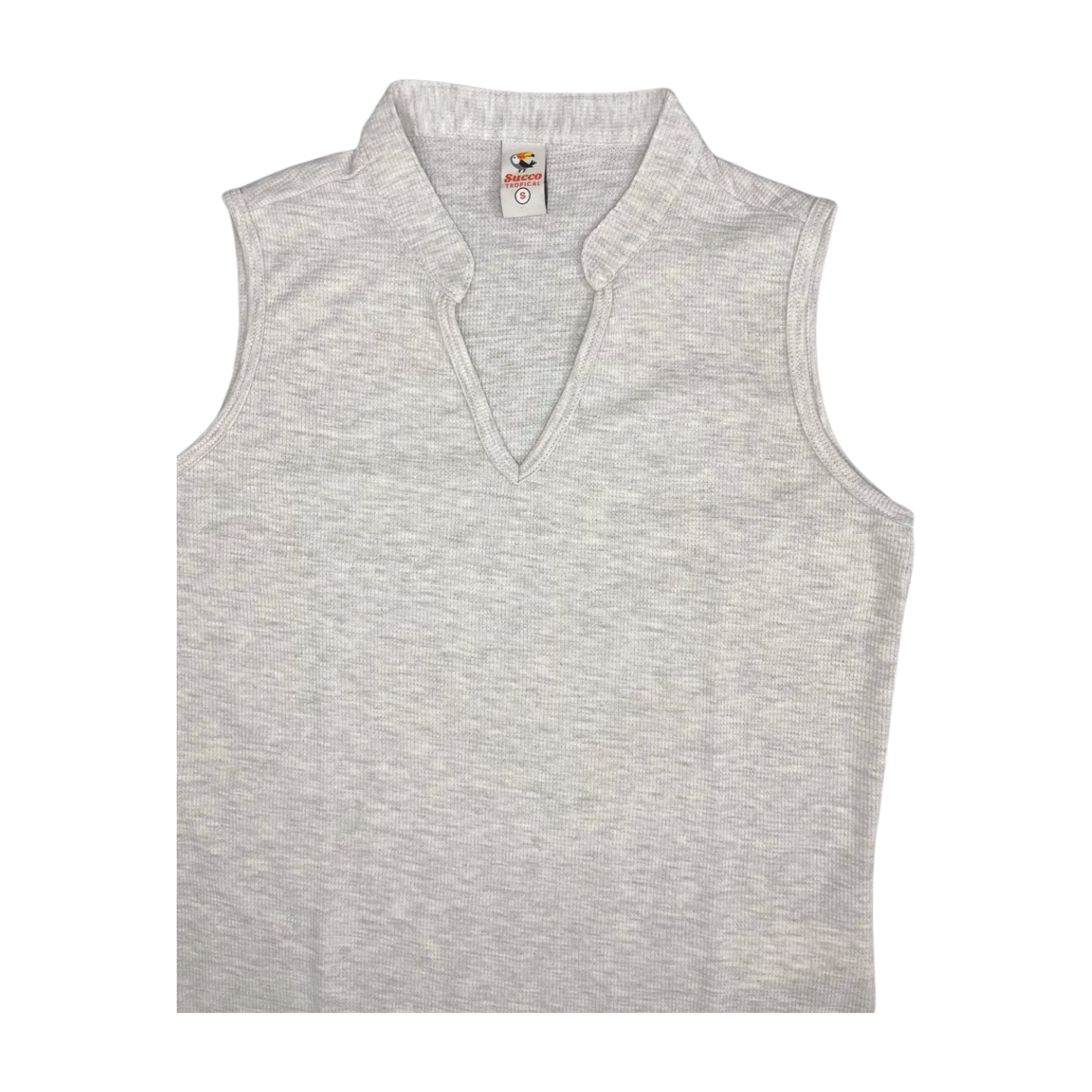 23608M blusa silueta amplia, cuello nerú, escote V.