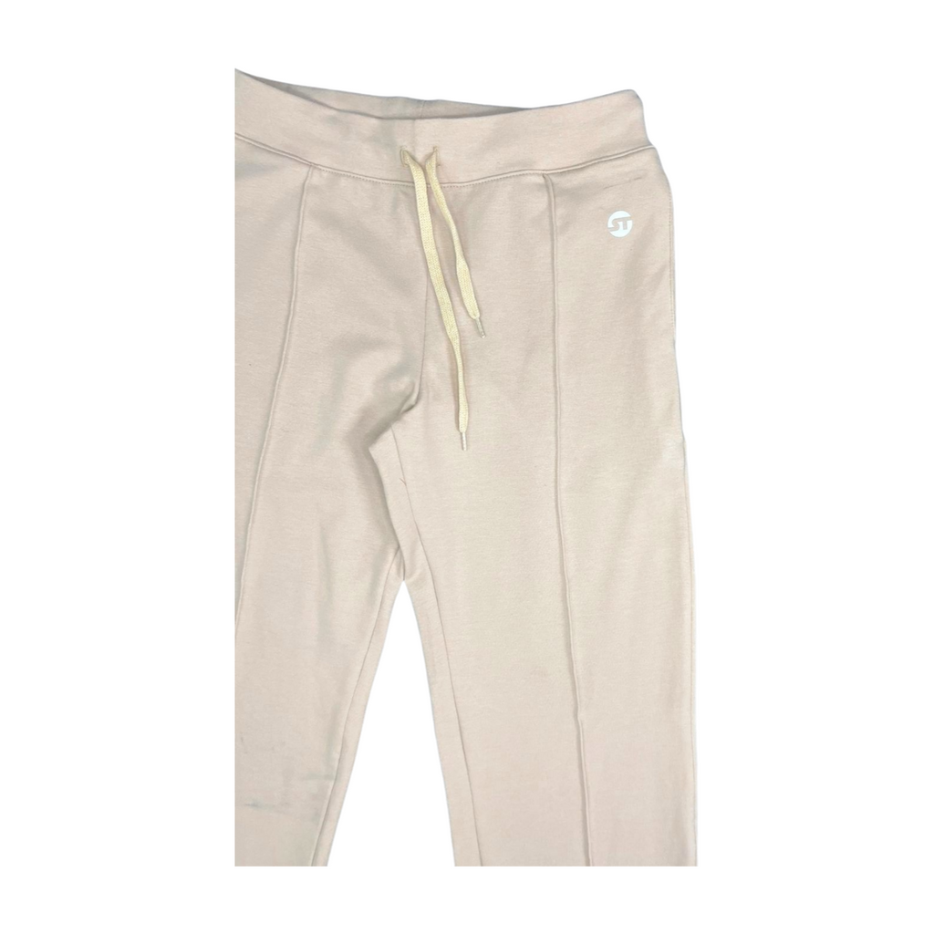 43393A Pantalón sudadera silueta ajustada, pretina cómoda, algodón burda